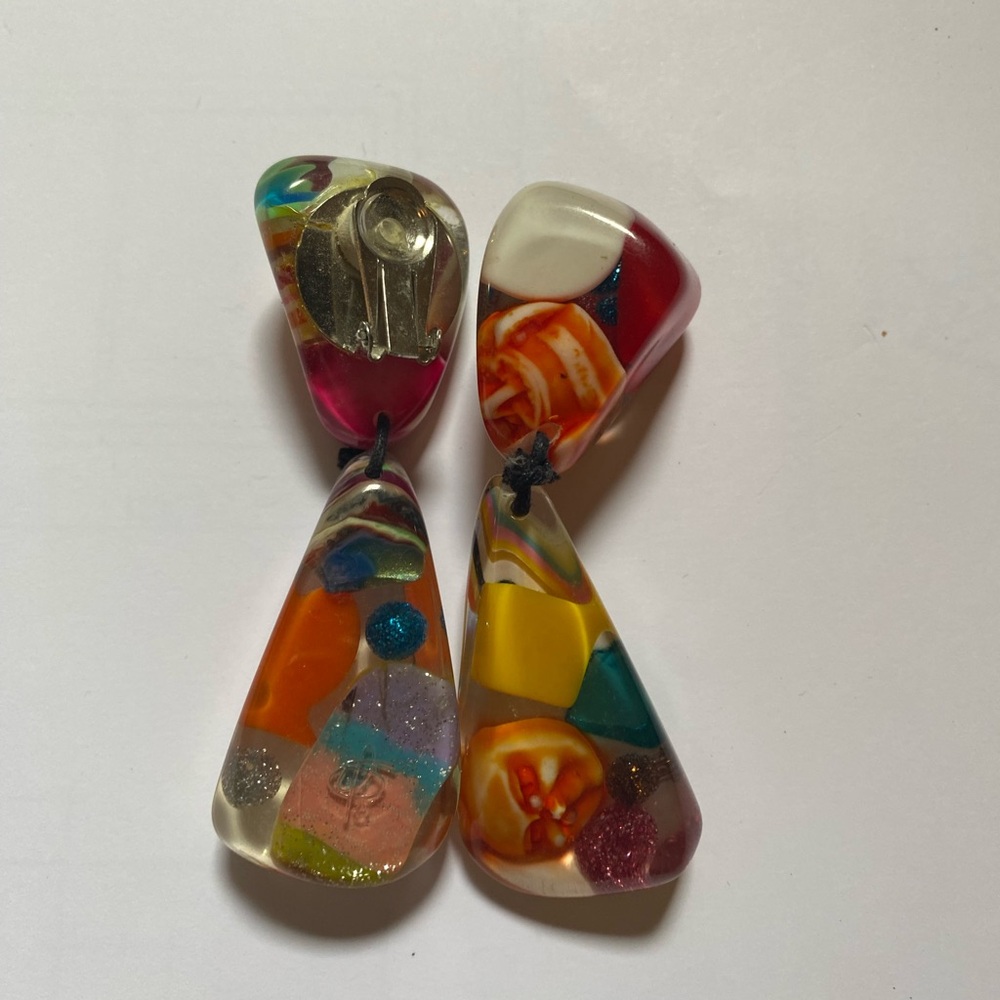 Lucite clip on earrings